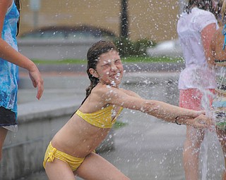 Macey Guerra of McDonald plays in the fountains in Savannah, Ga. Photo sent in by Cathy Guerra.