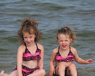 Sisters Sydney, 6, and Kennedy, 3, of Poland cool off in the ocean at Hilton Head Island. They are the daughters of Todd and Jacey Henderson. Photo submitted by Jacey Henderson.