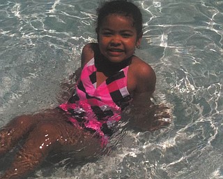 Four-year-old Kendra Wallace, daughter of George Jr. and Stephanie Wallace of Boardman, spends her days splashing at the Davis YMCA. Photo sent in by Stephanie Wallace.