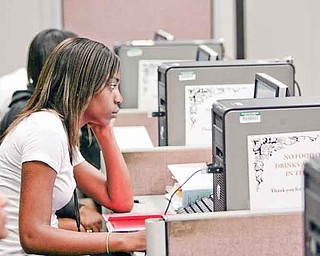 Tarika Holness of Youngstown participates in a computer class as part of Youngstown State University’s Summer Bridge program. The program for multicultural students includes a Science, Technology, Engineering and Math component.
