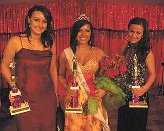 And the winner is ...
Gina Martini, center, was crowned queen at this year’s Greater Youngstown Italian Fest, which took place July 29-31 on Central Square, downtown.  First runner-up was Darla Conti, left, and second runner-up was Jenna DePizzo. The event also included food, music, a wine and beer tent, and pasta- and sausage-eating contests.