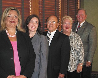 At a recent roundtable, from left, Liz McGarry and Shanna Sallmen, co-chairwomen of National Philanthropy Day, discussed the importance of nominating individuals, businesses and organizations for awards that will be presented on National Philanthropy Day on Nov. 15 with Shorty Navarro, 2010 Philanthropist of the Year, and Janie and Ron James, who shared the 2008 Volunteer Fundraisers Award.