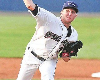 Scrappers starting pitcher #33 William Roberts makes a pitch to a Brooklyn Cyclone.