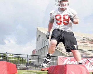After appearing in nine games last year, including one start, overachieving defensive tackle D.J. Moss of Austintown Fitch has emerged as one of YSU’s best linemen so far in training camp.