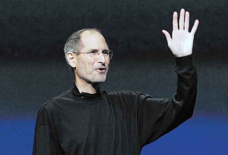 FILE - In this March 2, 2011 file photo, Apple Inc. Chairman and CEO Steve Jobs waves to his audience at an Apple event at the Yerba Buena Center for the Arts Theater in San Francisco. Apple Inc. on Wednesday, Aug. 24, 2011 said Jobs is resigning as CEO, effective immediately. (AP Photo/Jeff Chiu, File)