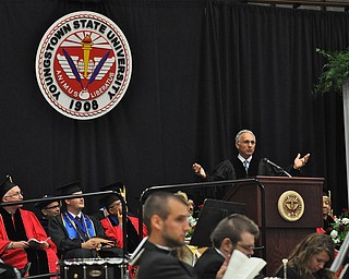 Atty. Paul G. Perantinides delivers the commencement speech to the recent 2011 YSU Summer commencement graduates...Photo By: Lindsay Y McCall | The Vindicator