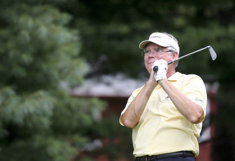 JESSICA M. KANALAS | THE VINDICATOR..Dan Kinney watches has ball after teeing off during day two of the Greatest Golfer Tournament at Youngstown Country Club... -30-