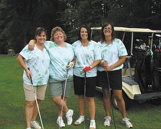 Committee members of the Scramble Fore Education, sponsored by St. Patrick School in Hubbard, were, from left, Renie DiTommasio, Cindy Lacko, Mellony Leonard and Jen DiPizzo. The event benefits the school, and this year it helped fund the new computer lab, which was installed over the summer. Ed Madeline and his committee coordinated the outing, and lunch and dinner were provided by Tom Watkins Catering. This year’s prize, a one-year lease on a new car for a hole-in-one, was donated by Stadium GM.