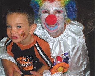 Beth Schutz, "Memaw" (grandmother) to Scottie Eaton, dressed up as a clown for Scottie's 4th birthday on Aug. 16, 2010. Both live in Canfield.