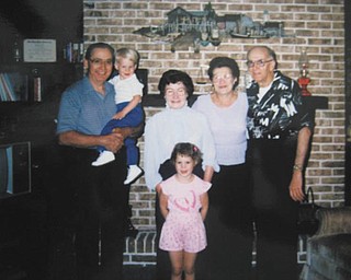Kenny and Angie Ferenchak are pictured with their grandparents, Joe and Valeria Demidovich, on the left, and Clara and Steve Ferenchak, on the right. All are from the Youngstown area.