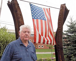 Pat Connelly of Austintown researched and made possible the township’s 9/11 Memorial Park, which includes these steel beams from the World Trade Center towers. The memorial is on Raccoon Road and sits across from Austintown Middle School.
