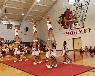 Cheerleaders at pep rally