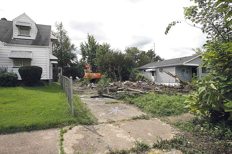 Rubble is all that remains of the house that once stood at 1029 Norwood Ave. on Youngstown’s North Side. City crews demolished the dilapidated structure Friday after neighbors had complained about its deteriorating condition for years.