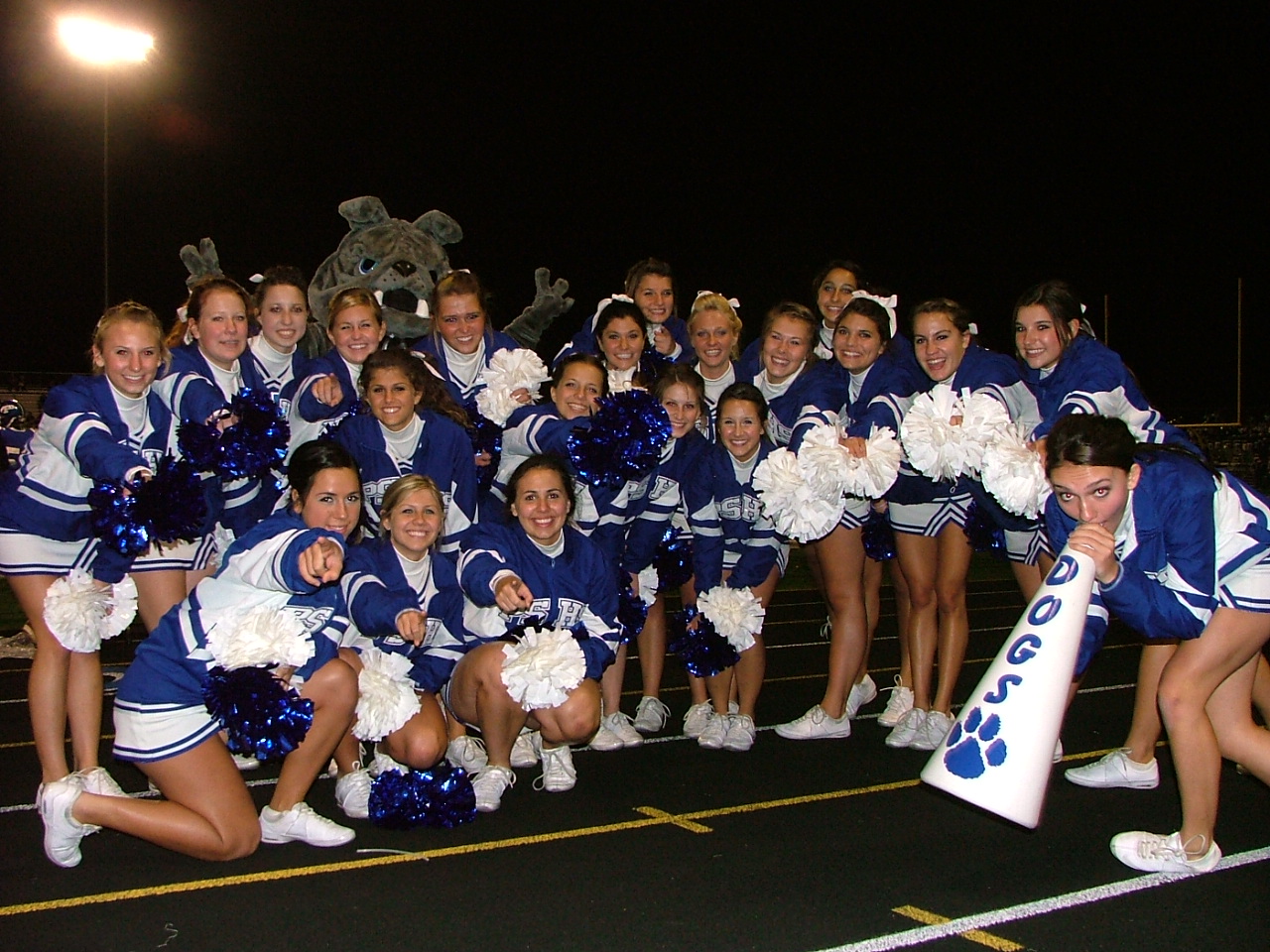 Poland Cheerleaders are all smiles as their Bulldogs beat Lakeview!