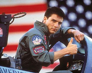 In this film publicity image released by Paramount Pictures, Tom Cruise is shown in a promotional image for the 1986 film, "Top Gun." (AP Photo/Paramount Pictures)