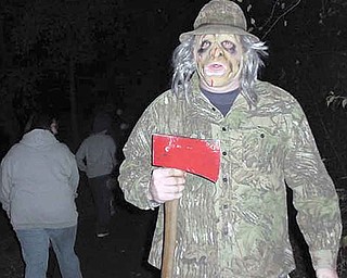 The Haunted Trail at Craig Beach in Lake Milton State Park will begin tonight, weather permitting. Last year on the trail, Sam Bartholomew dressed to scare walkers.