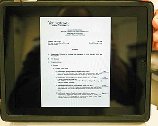 ROBERT K. YOSAY | THE VINDICATOR...Michael Hrishenko -YSU trustees and cabinet going paperless with Ipads.-30-