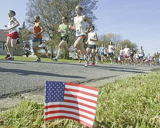 William D. Lewis|The Vindicator Runners near tart of Peace Race Sunday on Kirk Rd.