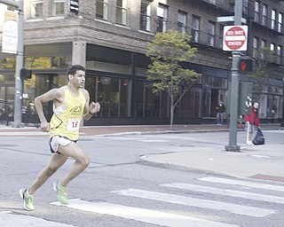 William D. Lewis|The Vindicator Way ahead of the pack Aziz Atmani heads for a win in the Peace Race.