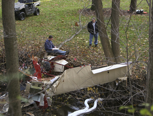 ROBERT K. YOSAY | THE VINDICATOR || Ronald Catchpole, 54, of King Graves Road, had flown the plane for a couple years with no problems, according to his friend and witness to the crash, Jeff Jardine.