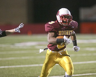 ROBERT K. YOSAY | THE VINDICATOR --..Romping for another touchdown #3 Roosevelt Griffin takes one in for a touchdown during second quarter action ..Cardinal Mooney Cardinals vs Canal Fulton Northwest Indians at Stambaugh Stadium in the Regional Quarterfinals .--30-..(AP Photo/The Vindicator, Robert K. Yosay)