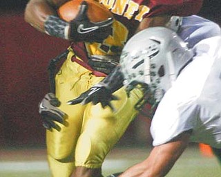 Cardinal Mooney’s Roosevelt Griffin (3) says the Cardinals are ready to face Steubenville Big Red again in the playoffs — this time in the Division III regional semifinal on Saturday. And, if they stick to the basic game plan, history should repeat itself with another Cardinal win.