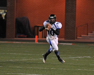 YCA QB #10 Emmit Underwood scrambles out of the pocket during the 2nd quarter..