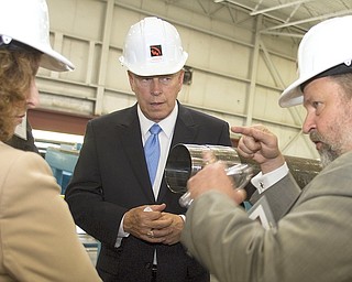 Gov. Ted Strickland, ribbon-cutting ceremony at the new TMK IPSCO plant in Brookfield on May 7.