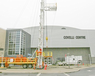 A drilling platform will greet visitors today at the Youngstown Ohio Utica and Natural Gas conference and expo at the Covelli Centre on Front Street in downtown Youngstown.