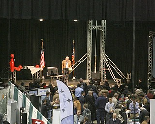 ROBERT K. YOSAY | THE VINDICATOR..Atty - Eric Johnson with Johnson and Johnson of Canfield - answers questions for the crowd - ."The YOUNG 2011 Conference and Expo Ñ the first Utica shale play conference in the state of Ohio Ñ is a dedicated B2B conference in which national and local companies can exhibit their products and interact with key players in the burgeoning Utica and Marcellus supply chain. at the Covelli Centre .. .-30
