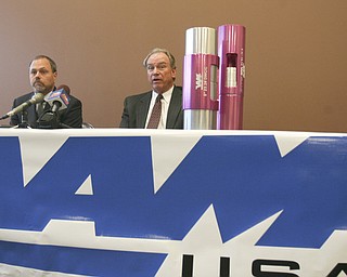 ROBERT K. YOSAY | THE VINDICATOR..ÒMost of our hiring will be done locally,Ó said Judson Wallace, president of VAM, an affiliate of Vallourec..The announcement means that by 2013, Vallourec will have invested more than $700 million and created nearly 500 new jobs in the Mahoning Valley..The newest facility will be a finishing plant, which will allow VAM to thread pipe produced from the $650 million mill..V&M will renovate a 200,000-square foot building thatÕs currently in the Cooperative Agreement Zone along the Youngstown-Girard border. The company expects the plant to open in mid-2012 and that it will be fully operational by 2013..Joel Mastervich, COO of V&M Star is on the left with mustache and beard. ."The YOUNG 2011 Conference and Expo Ñ the first Utica shale play conference in the state of Ohio Ñ is a dedicated B2B conference in which national and local companies can exhibit their products and interact with key players in the burgeoning Utica and Marcellus supply chain. at the Covelli Centre .. .-30