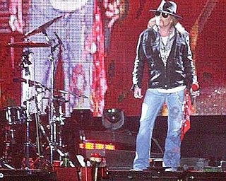 Lead singer of Guns N’ Roses, Axl Rose performed at the Covelli Centre in Youngstown on Wednesday.