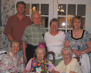Birthday celebration is a dream come true: Shepherd of the Valley encourages residents to participate in its “Second Wind Dreams” program, which highlights the positive aspects of aging. When asked her “dream,” SOV-Poland resident Gert Host simply said that she would like to see her 84-year old niece who lives in Pittsburgh. Gert’s dream was fulfilled when her niece, Dorothy Rider, Dorothy’s husband, Edson, her sister Glennis and six other family members gathered to celebrate her 95th birthday. Seated, left to right, are Dorothy Rider, Gert Host and Glennis Wallace. Standing, left to right, are Leonard Rider, Edson Rider, Maryann Rider and Lynette Rider.