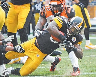After holding teams without a rushing touchdown through the first 13 weeks — one game shy of the NFL record — the 49ers’ defense will get a big test from Pittsburgh RB Rashard Mendenhall (34) and the rest of the Steelers tonight in a game overfl owing with playoff implications.