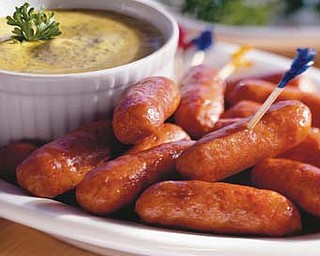 Hillshire Farm Lite Lit’l Smokies are ready in less then 60 seconds and can be accompanied by easy-to-make dipping sauces.