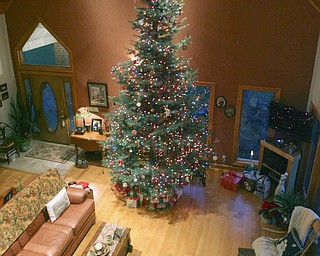 JESSICA M. KANALAS | THE VINDICATOR
Paula and Frank Dietz's 18-foot Christmas tree sits in the great room of their Springfield Township home, which boasts a 24-foot-high ceiling. 