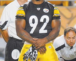 Pittsburgh Steelers linebacker James Harrison (92) understands the NFL’s actions against him for his helmet-to-helmet hit on Cleveland QB Colt McCoy in the Dec. 8 game. But what he does not understand is why the league did not punish the Browns from allowing McCoy to return to the game if he was so seriously injured.