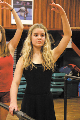 McCallen Warrick of Boardman practices her dance moves in preparation for her class’s performance at the Orange Bowl. After weeks of practice, the girls will leave for Florida on New Year’s Day.