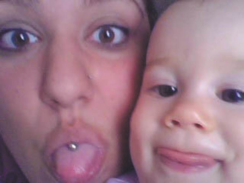 Alexis Perry is pictured with her 11-month-old cousin, Holland Svirbly.