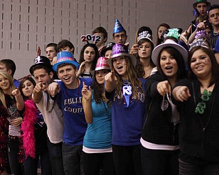 DUSTIN LIVESAY | THE VINDICATOR

Students of Poland Seminary High School get ready to bring in the new year during a varsity basketball game between Poland and Fitch at Poland High School on Friday night.