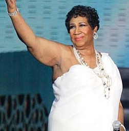 Aretha Franklin, shown at the taping of “Surprise Oprah! A Farewell Spectacular,” says the proposal from her longtime friend Willie Wilkerson was not entirely unexpected.
