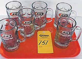 Memorabilia and other items from the Boardman A&W restaurant, such as these root beer mugs, will be auctioned today by Basinger Auctions. The Boardman restaurant closed Dec. 31, after nearly 40 years in business.