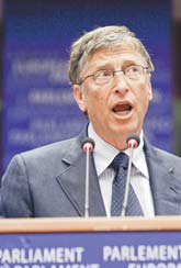 Microsoft’s Bill Gates speaks during a plenary session at the European Parliament in Brussels on Tuesday.