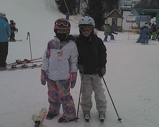 Ski buddies Payton Loomis and Cassie Sorber enjoy a day of skiing at Holiday Valley. Photo sent in by Chris Loomis.