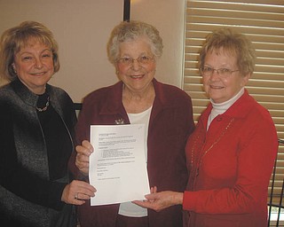 Library Friends officers: Friends of the Austintown Library, 600 S. Raccoon Road, have elected new officers for 2012. Shown from left to right are Mary Ellen Wilcox, Dorothy Fizet and Judy Cebriak. Doug Wilcox is absent from the picture. The group meets on the third Monday of each month and sponsors a variety of speakers. For more information call the library at 330-744-8636, or visit the website at www.libraryvisit.org.