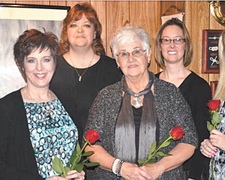 The Columbiana Business and Professional Women’s Group inducted five new members at its Jan. 24 meeting. From left to right are President Lori Everly, Christina Sweeney (Mary Kay Cosmetics), Wendy Gavalier (Verizon), Joyce Lasky (independent Landstar agent), Ruth McCullagh (Kent State University) and Ashley Zehentbauer (Maurice’s). The group meets the fourth Tuesday of most months. The meeting place changes, and guest speakers are always announced. For membership information call Everly at 330-853-5896. The cost is $43 per year. The organization has been promoting equity for women in the workplace through advocacy and professional development.