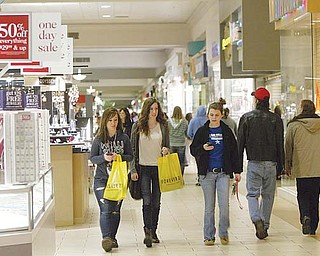 Foot traffic is up at shopping centers such as Eastwood Mall in Niles, contributing to the steady rise in sales-tax
revenue throughout the Mahoning Valley in 2011.