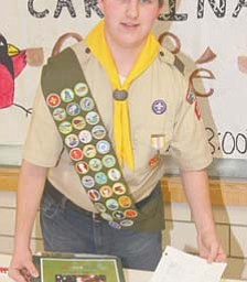 James Mullarkey, 16, of Canfield plans to build a 9/11 memorial at St. Michael Church in Canfield as his Eagle Scout project. Mullarkey plans to raise at least $4,000 to erect a 25-foot flagpole and memorial stone
to honor those who died in the 9/11 terrorist attacks on the U.S.