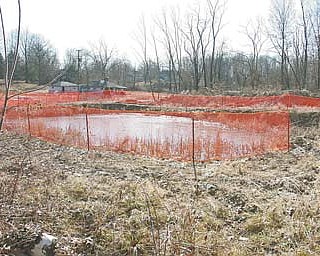 A picture of the East Side land at Shaw Avenue and Karl Street where Ronald Eiselstein has been growing shrimp for the last several years. Eiselstein said he plans to continue growing his shrimp, but one nearby resident has been complaining to the city about the large unfenced and uncovered holes in the ground. She says the area is a hazard to neighborhood children.