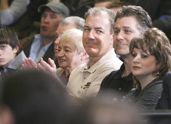 ROBERT K. YOSAY|THE VINDICATOR..Brian and Alex Benyo of Brilex and  Taylor Winfield Mitt Romney, one of the front-runners for the Republican presidential bid, was the first of the GOP candidates to campaign in the Mahoning Valley. @ Taylor Winfield plant on Salt Springs Rd... ...-30-